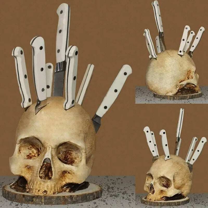 ☠Gothic Skull Knife Holder