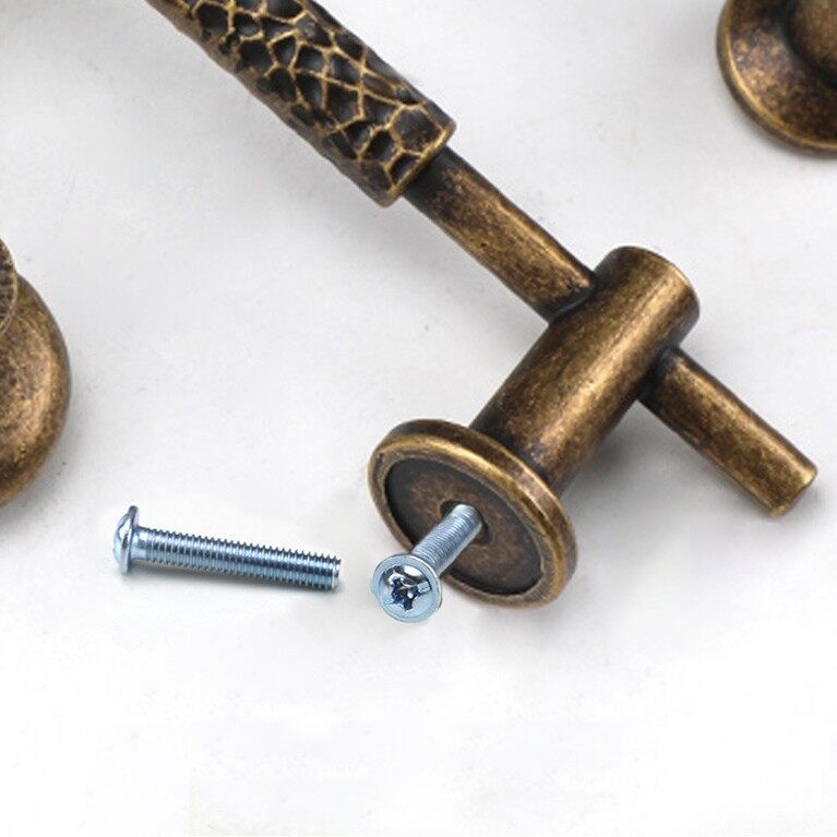 Complex Bronze Handle Cabinet Door Cabinet Wardrobe New Chinese Style Door Handle Cabinet Vintage Drawer Lengthened Door Handle 5pcs