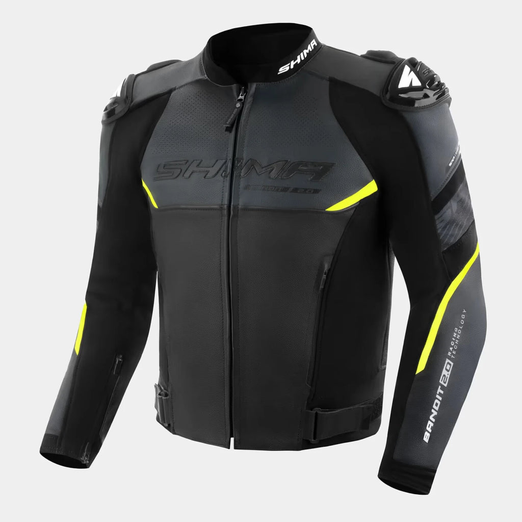 SHIMA BANDIT 2.0 motoros bőrdzseki - fekete/UV