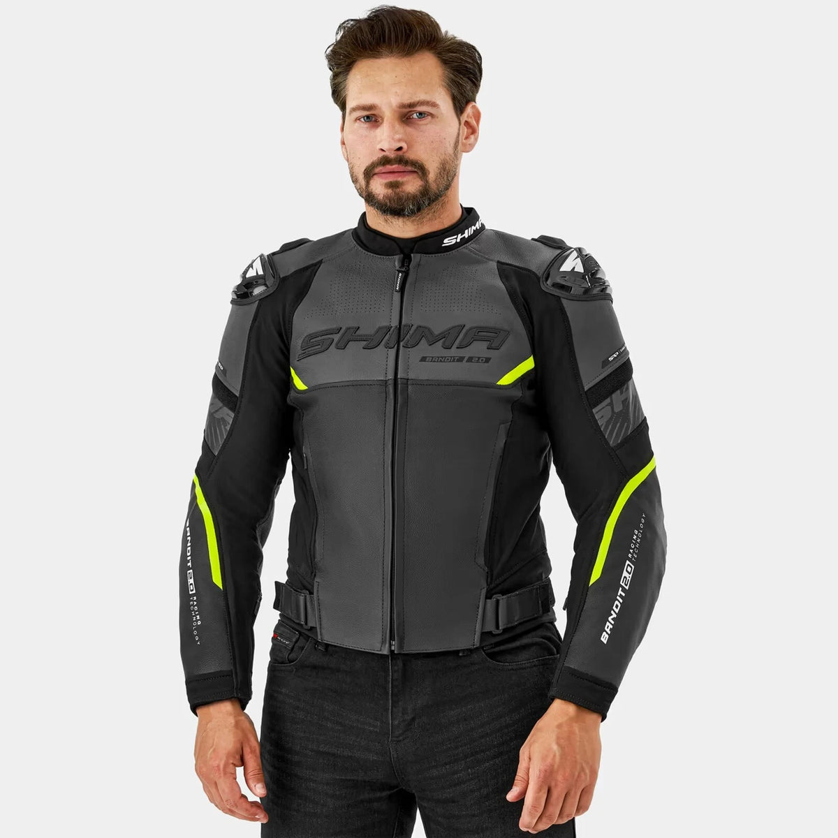 SHIMA BANDIT 2.0 motoros bőrdzseki - fekete/UV